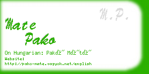 mate pako business card